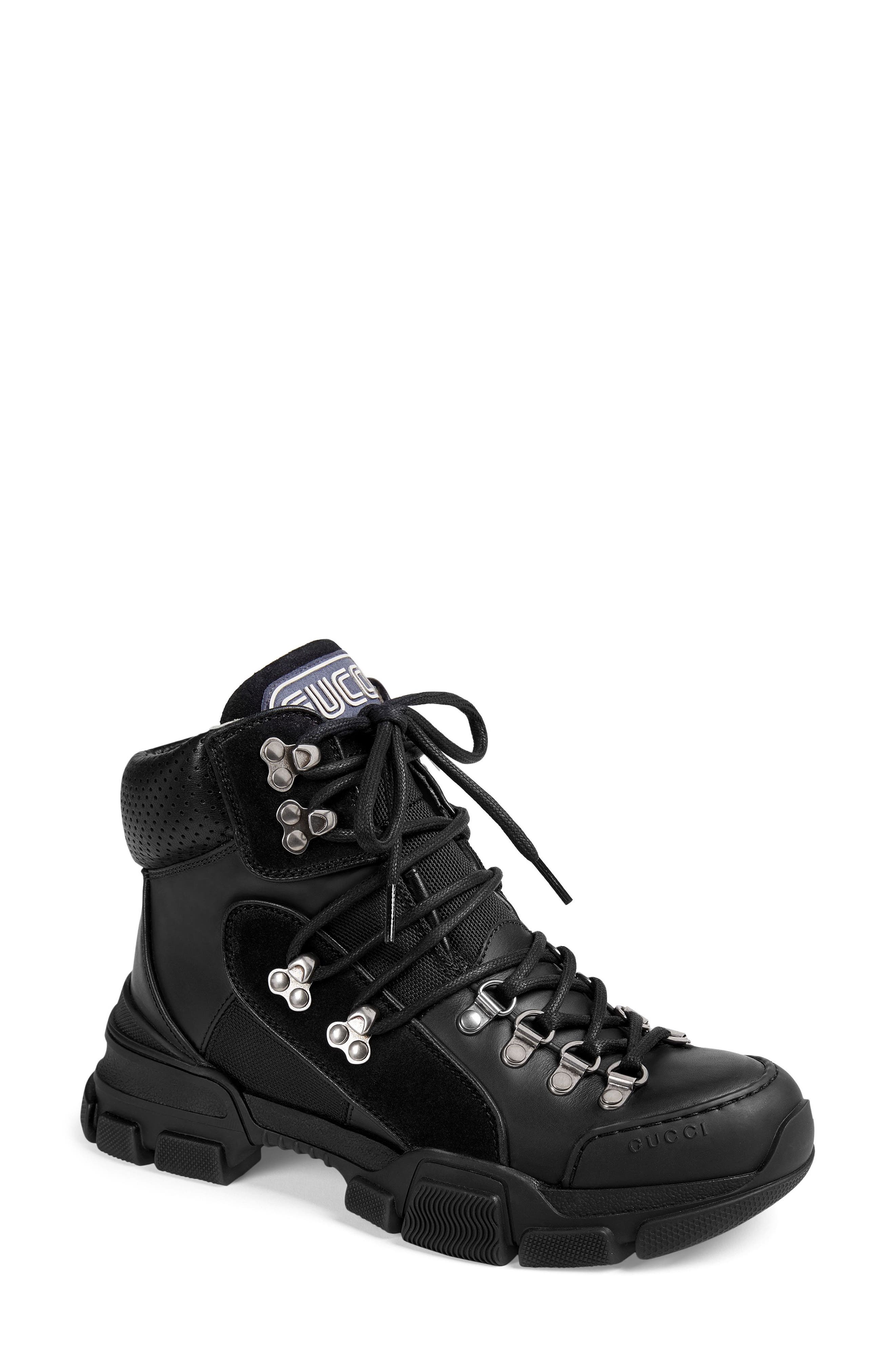 Gucci Lace-Up Boot, Black