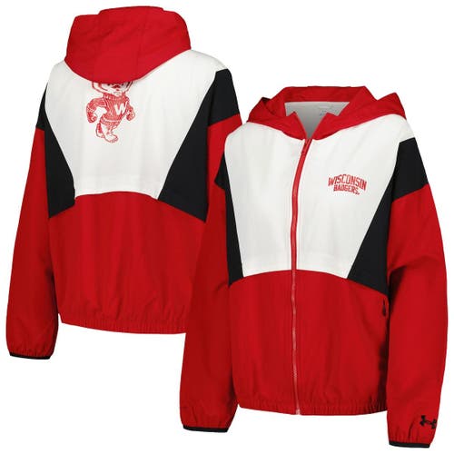 Women's Under Armour Red/White Wisconsin Badgers Game Day Full-Zip Jacket
