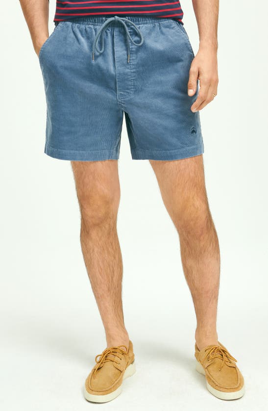Shop Brooks Brothers Stretch Cotton Corduroy Shorts In China Blue