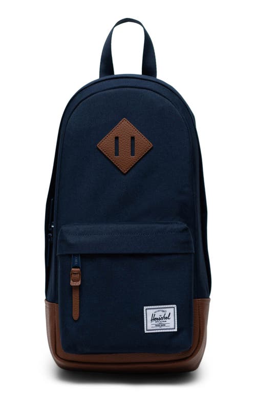 Shop Herschel Supply Co . Heritage Shoulder Bag In Navy/tan