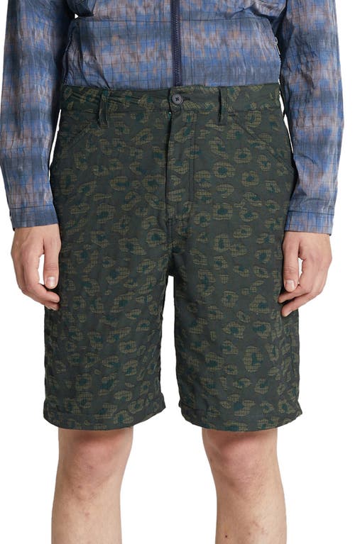 Liam Jacquard Shorts in Dark Green