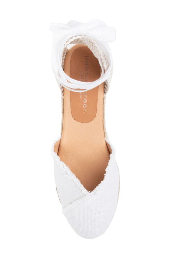 Patricia Green Gwen Frayed Espadrille Wedge Sandal In White