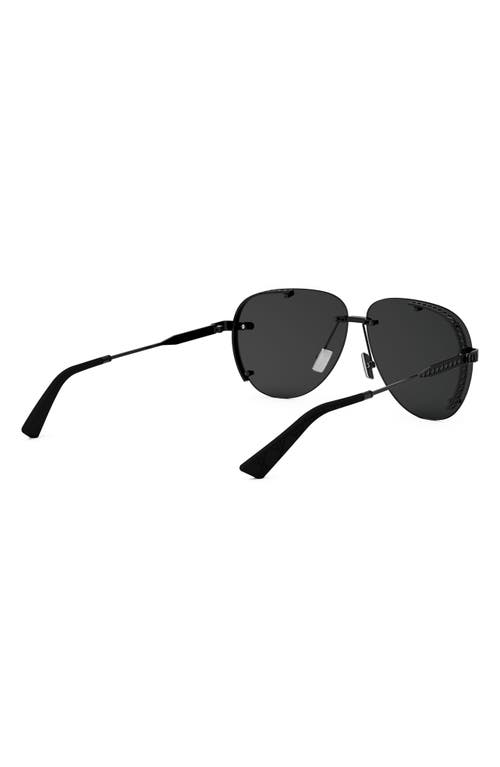 Shop Dior Neo A1u 61 Pilot Sunglasses In Shiny Black/smoke