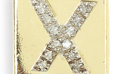Meshmerise Diamond Padlock Initial Pendant Necklace In Yellow-x