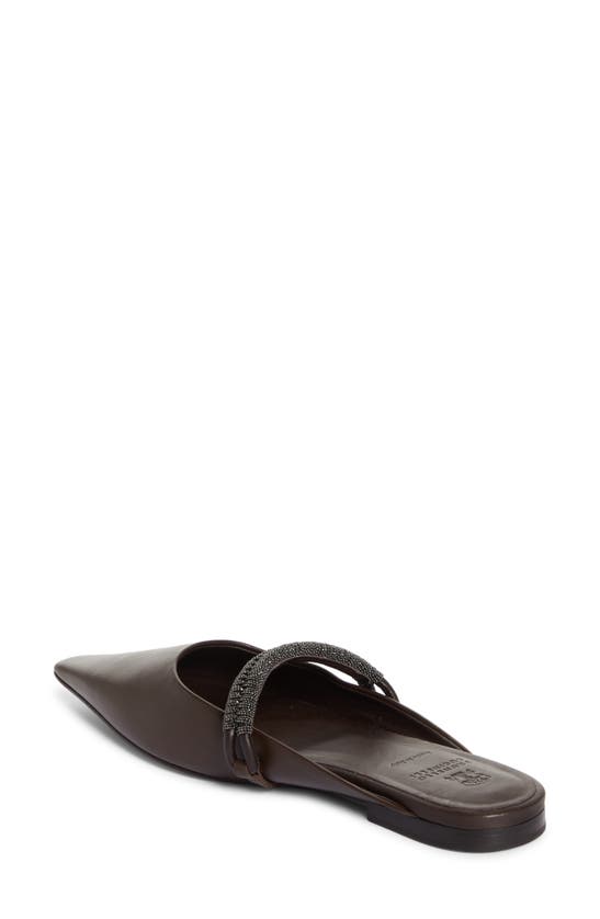 Brunello Cucinelli Monili Strap Mule In Dark Brown