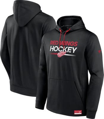 Men's Fanatics Branded Black Detroit Red Wings Authentic Pro Pullover Hoodie