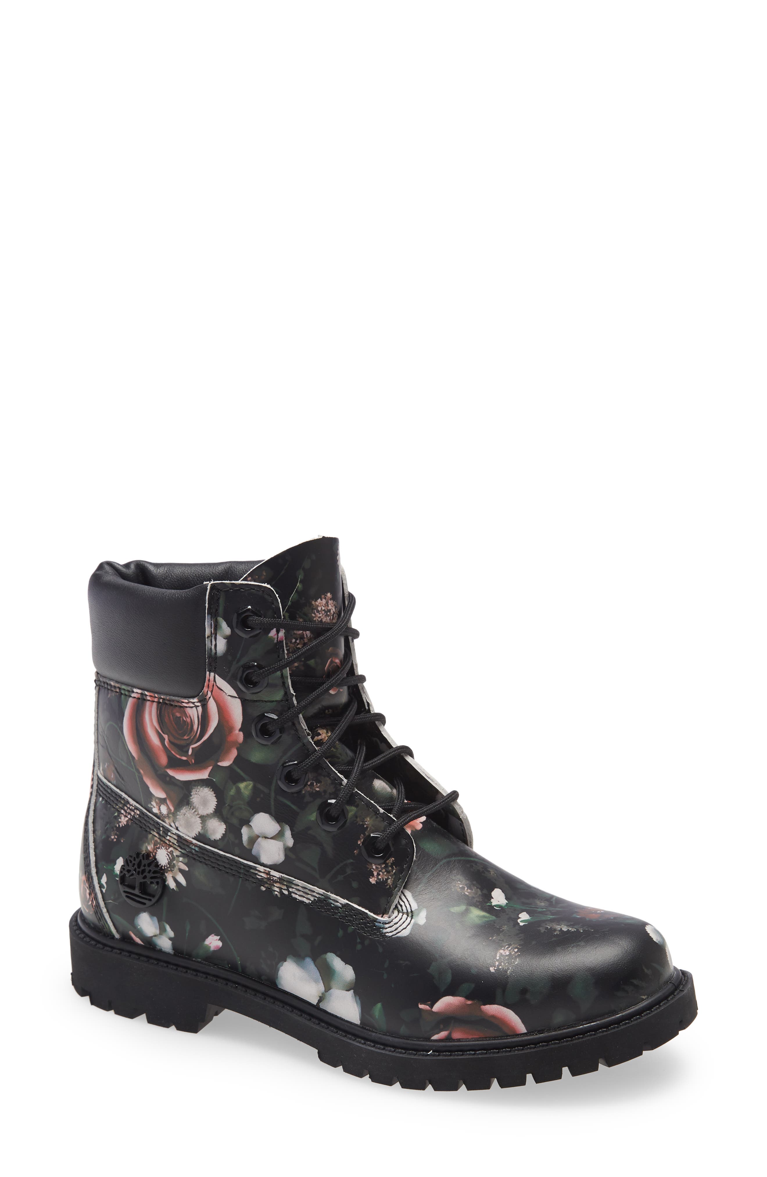 black floral boots