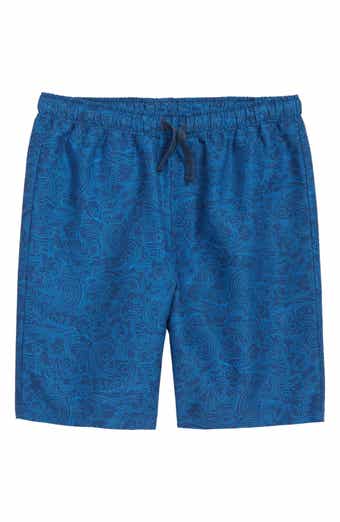 Z By Zella Kids' Traction Run Patterned Shorts In Blue Surf Small