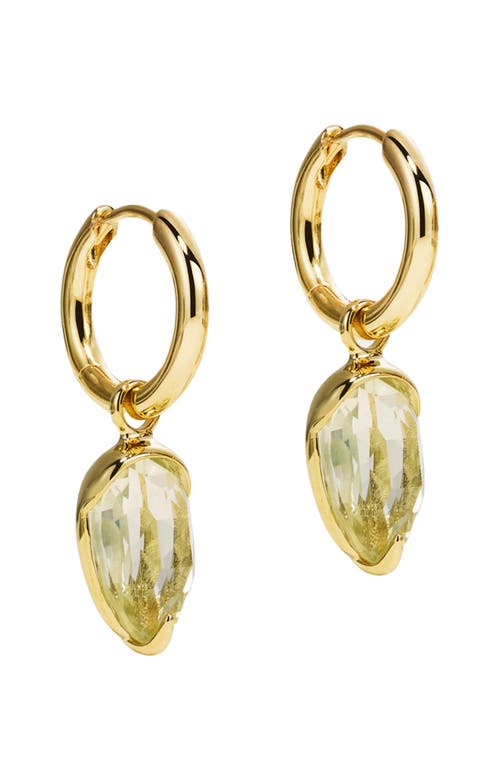 By Pariah Acorn Drop Hoop Earrings In Green Amethyst