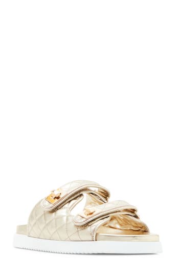 Steve Madden Schmona Slide Sandal In Gold