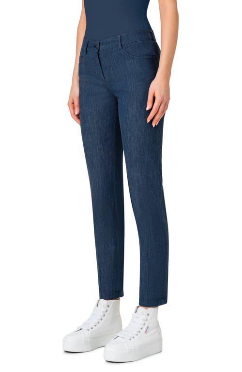 Akris Magda Stretch Denim Pants In Blue