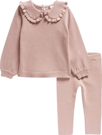 Pink sweater and outlet leggings set