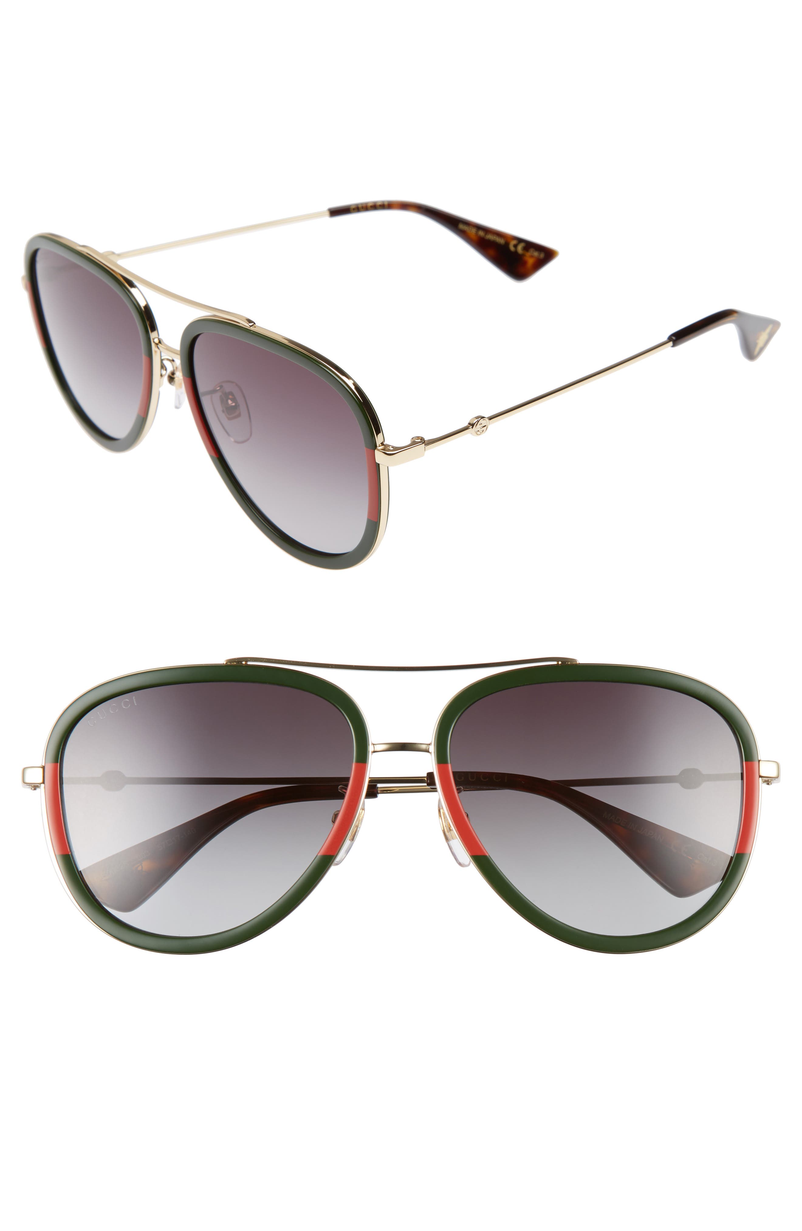 Gucci 57mm Aviator Sunglasses | Nordstrom