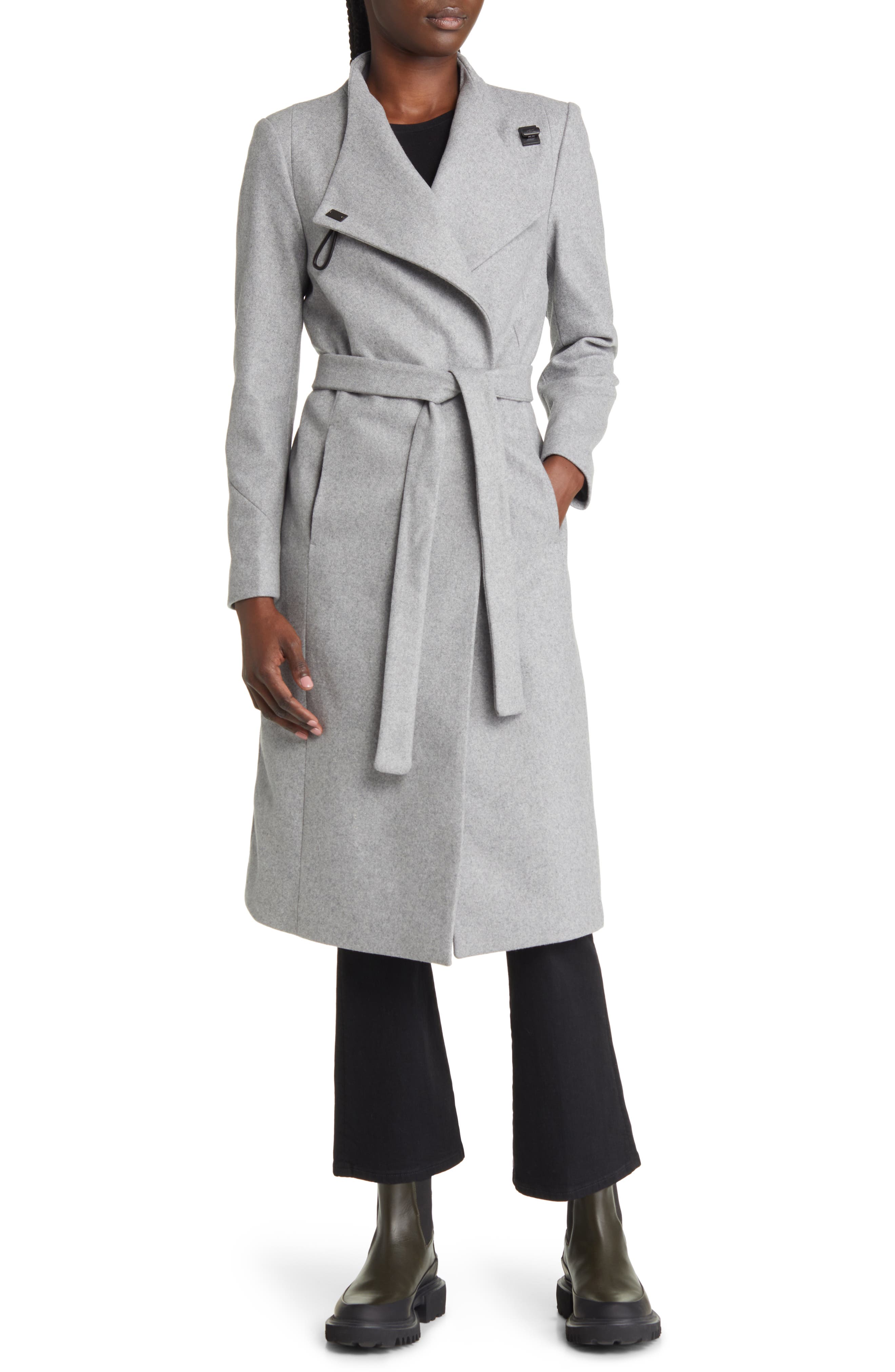 womens long gray wool coat