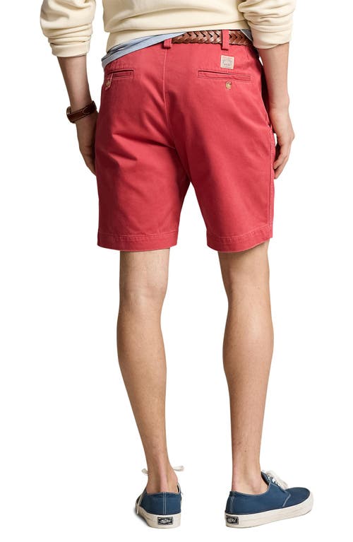 Shop Polo Ralph Lauren Straight Fit Flat Front Cotton Chino Shorts In Nantucket Red