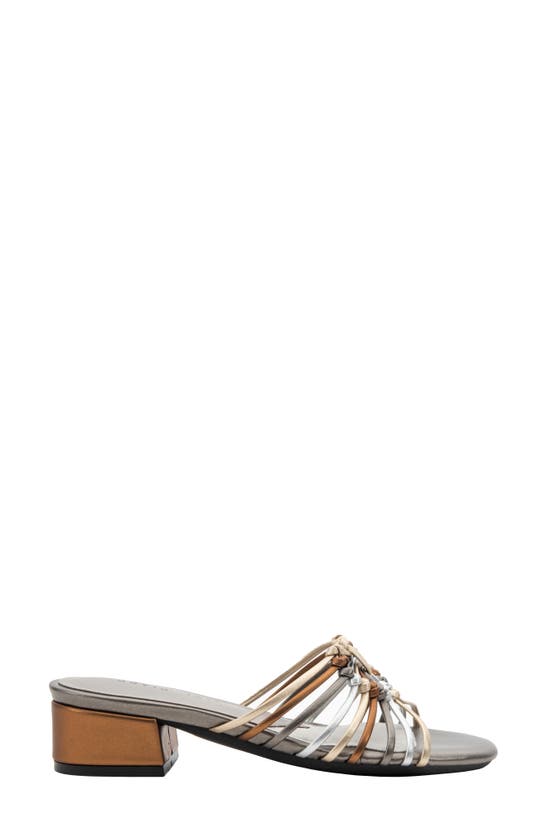 David Tate Excellent Strappy Slide Sandal In Metallic Multi