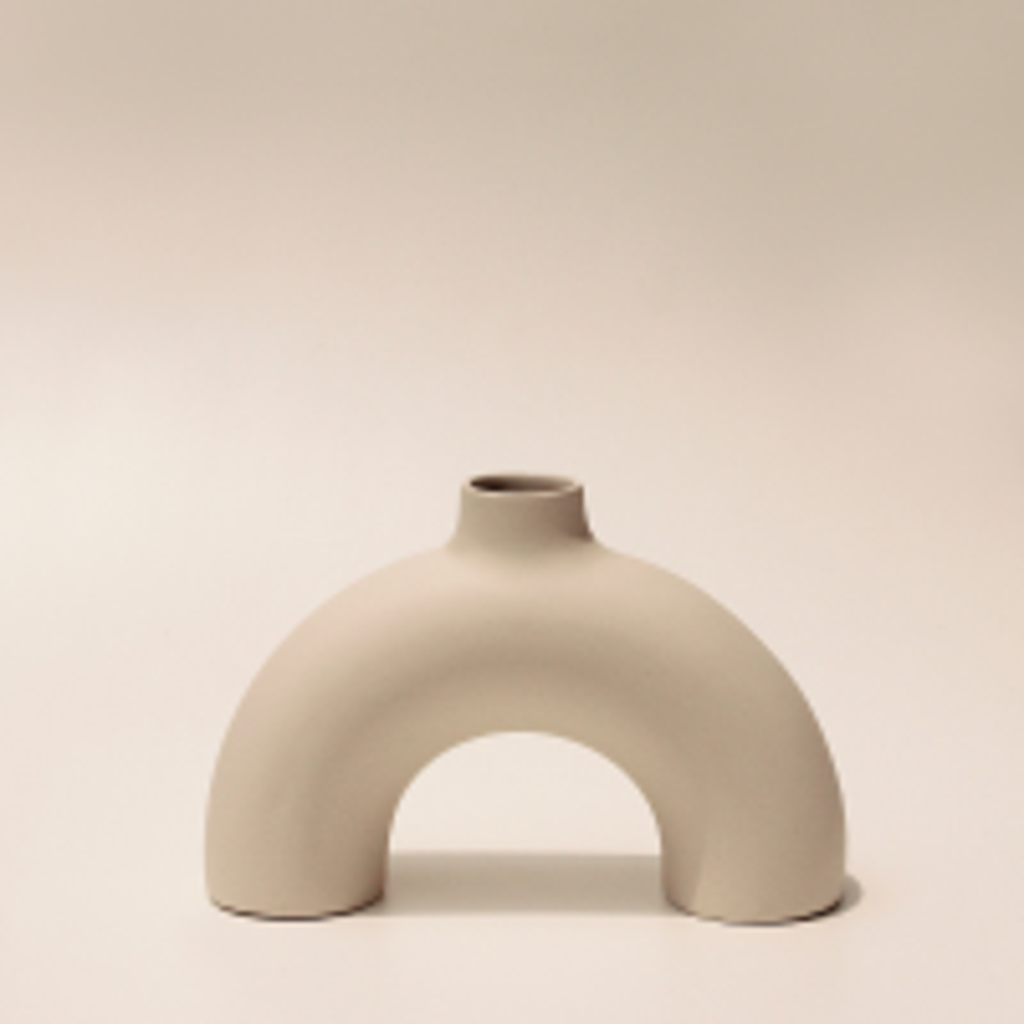 Osmos Studio Half Polo Vase In Off White