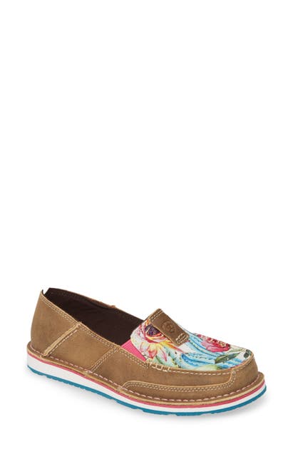 Ariat Cruiser Slip-on Loafer In Brown/ Floral Cactus Print