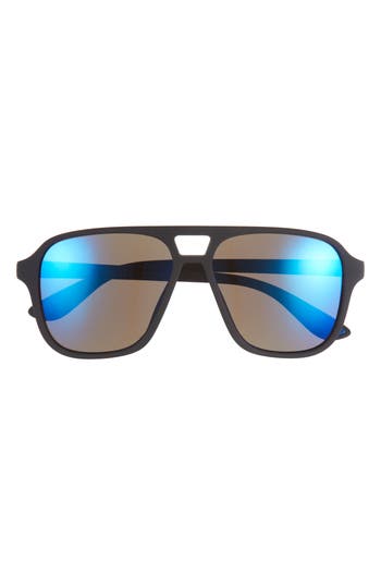 Hurley 57mm Polarized Aviator Sunglasses In Blue