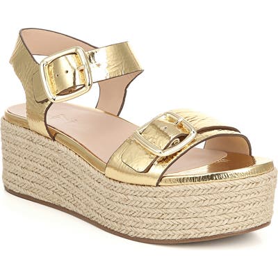 27 Edit Jovana Espadrille Platform Sandal, Metallic