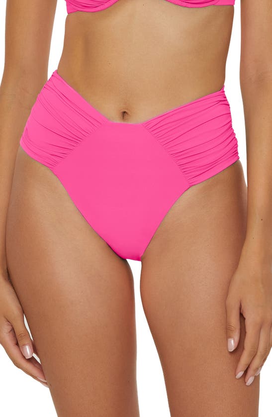 Shop Becca Color Code High Cut Bikini Bottoms In Pink