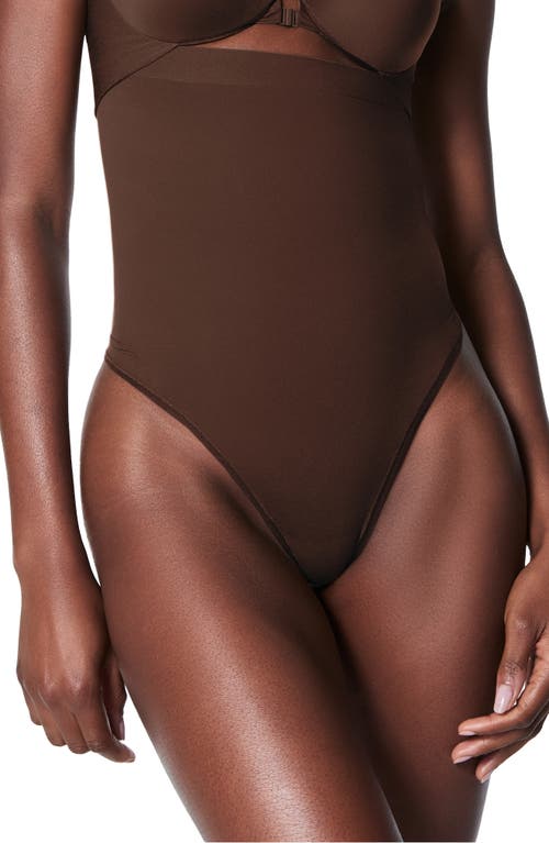 Spanx Women's Seamless High-waisted Shaping Thong In Chestnut Brown