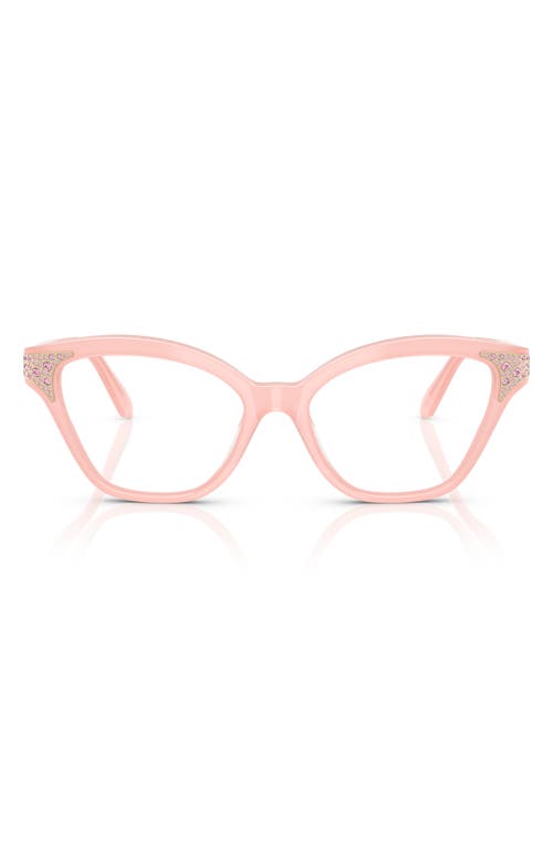 Swarovski 54mm Cat Eye Optical Glasses In Milky Pink