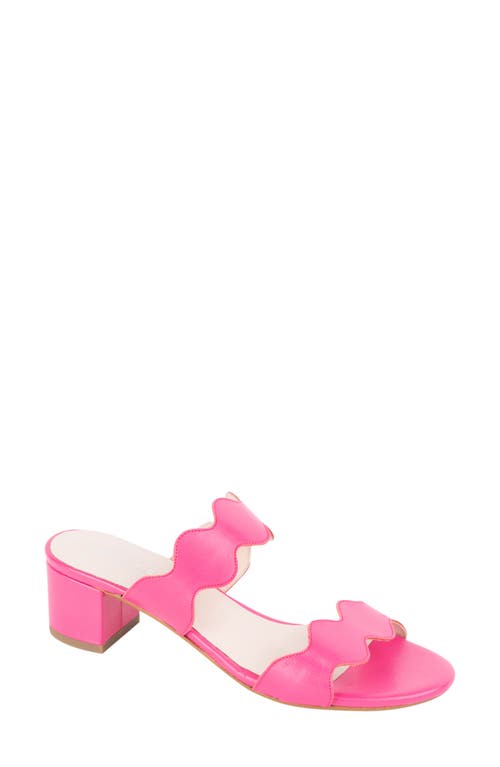 Palm Beach Slide Sandal in Hot Pink Leather