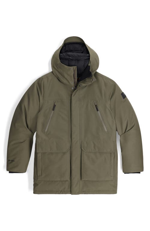 Shop Outdoor Research Stormcraft Waterproof 700 Fill Power Down Parka In Ranger Green