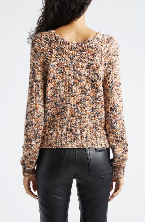 Ramy Brook Alden Button Shoulder Marled Crewneck Sweater In Neutral Knit