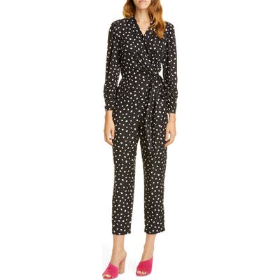Rebecca Taylor Dot Wrap Jumpsuit, Black
