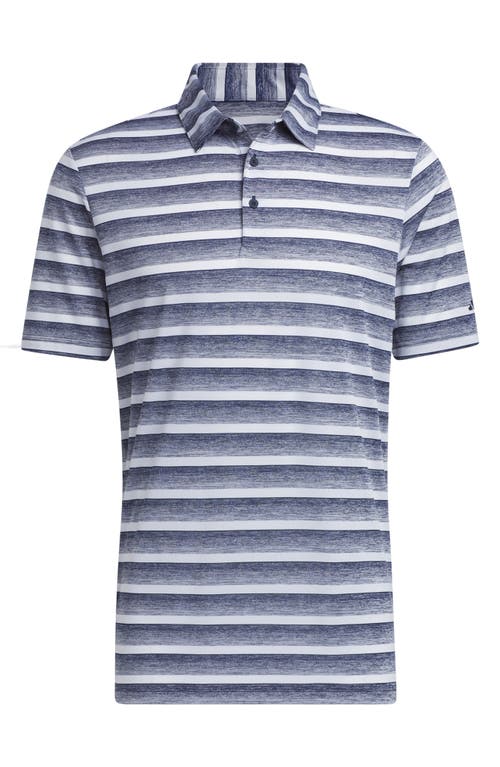 Shop Adidas Golf Stripe Golf Polo In Collegiate Navy/white