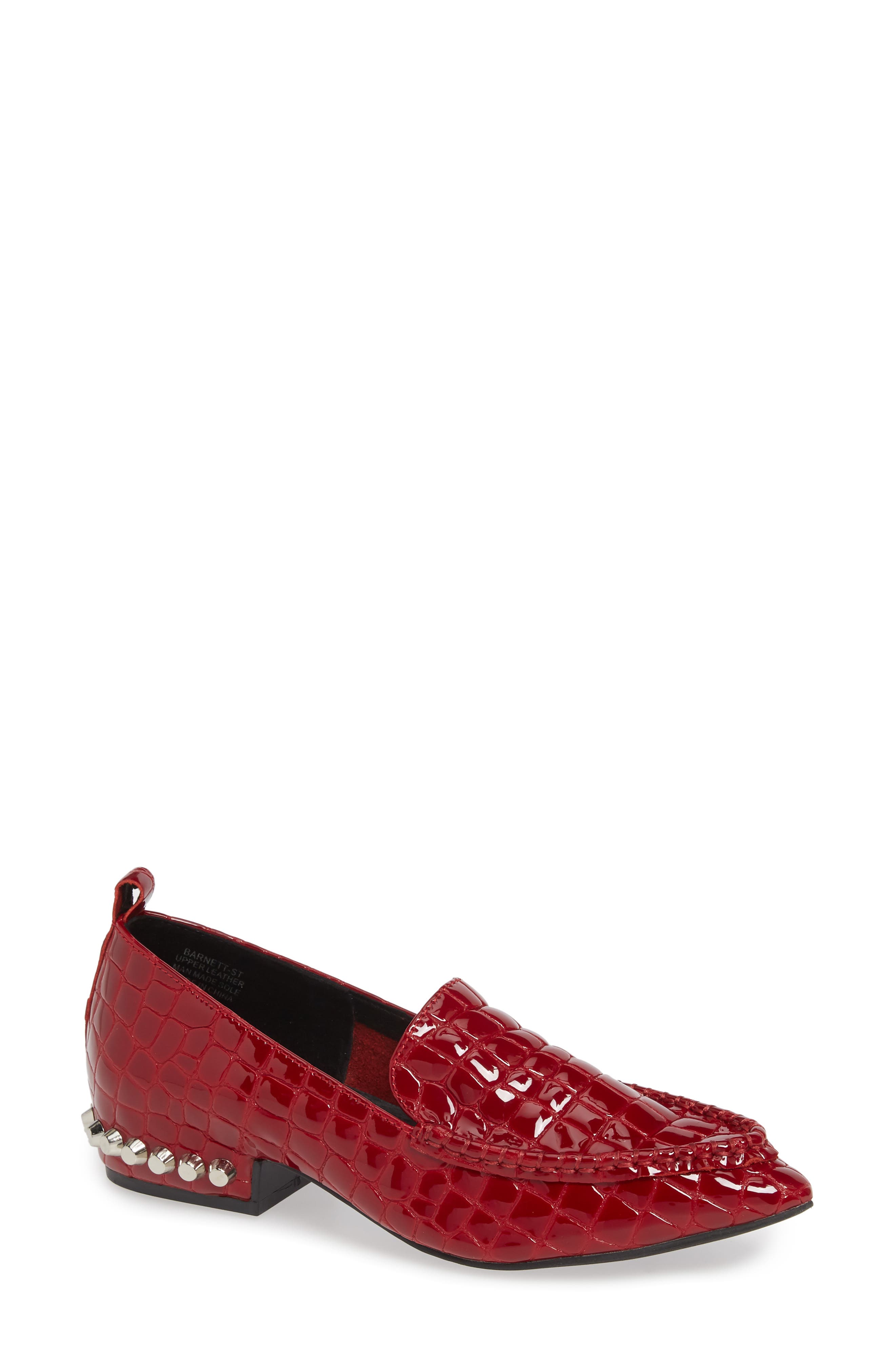 Jeffrey Campbell Barnett Studded Loafer, Red