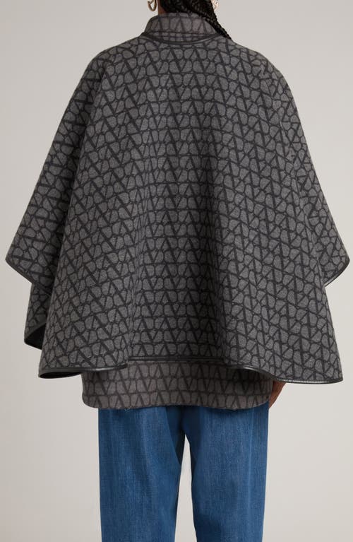 Shop Valentino Garavani Toile Iconographe Wool & Cashmere Cape In Nero