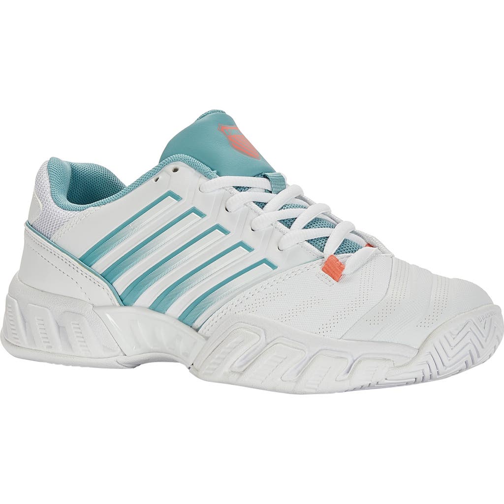 K-swiss Bigshot Light 4 Tennis Shoe In White/nile Blue/flower