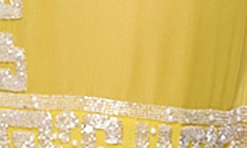 Ranee's Ranees Embellished Long Sleeve Tunic In Yellow