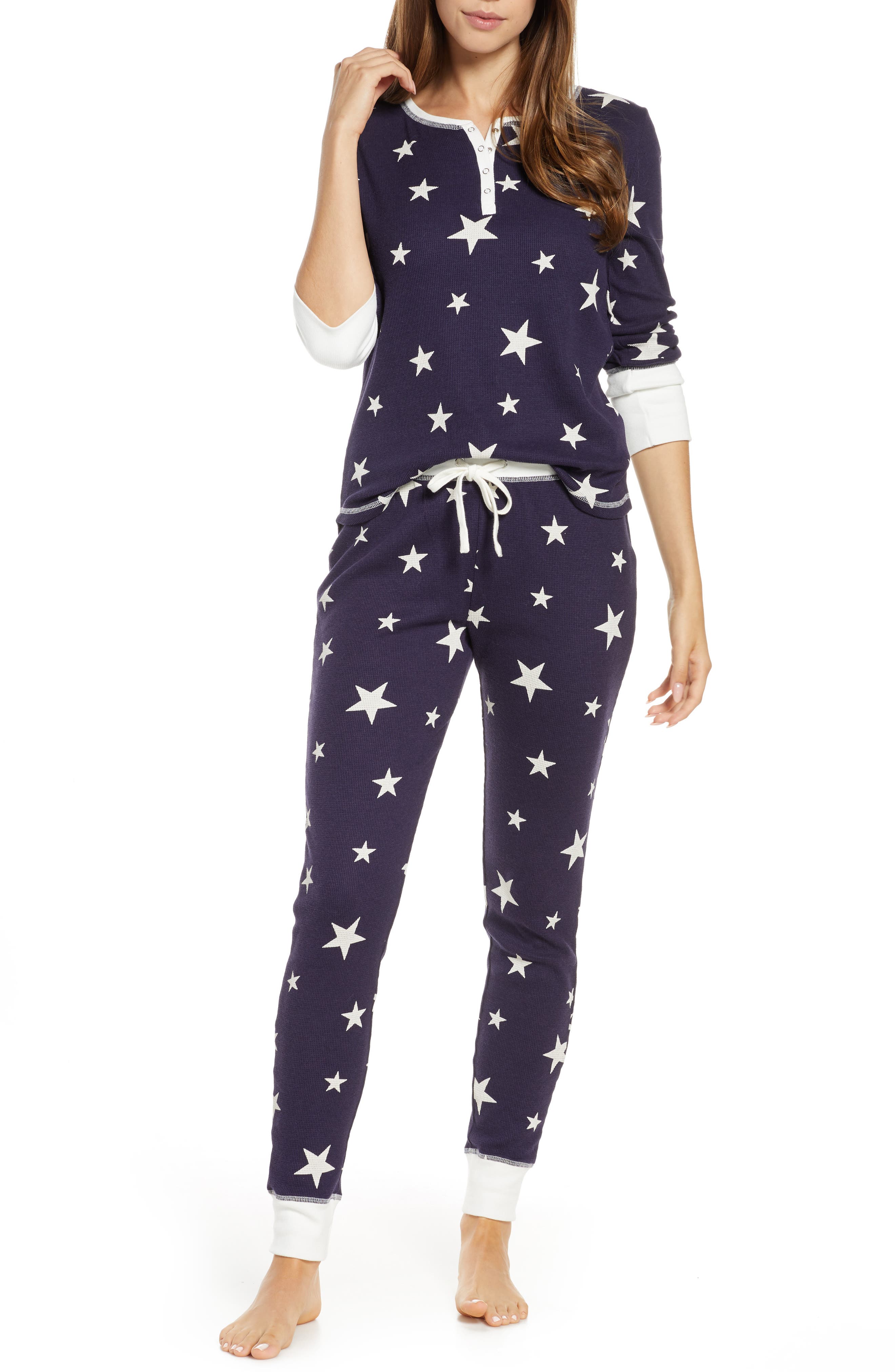 Splendid Print Thermal Pajamas Nordstrom