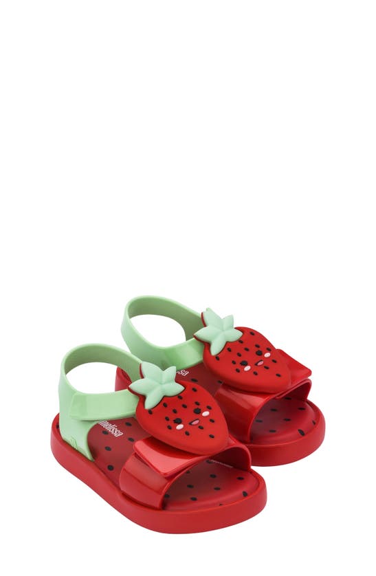 Mini Melissa Kids' Jump Fruitland Jelly Sandal In Red/ Green