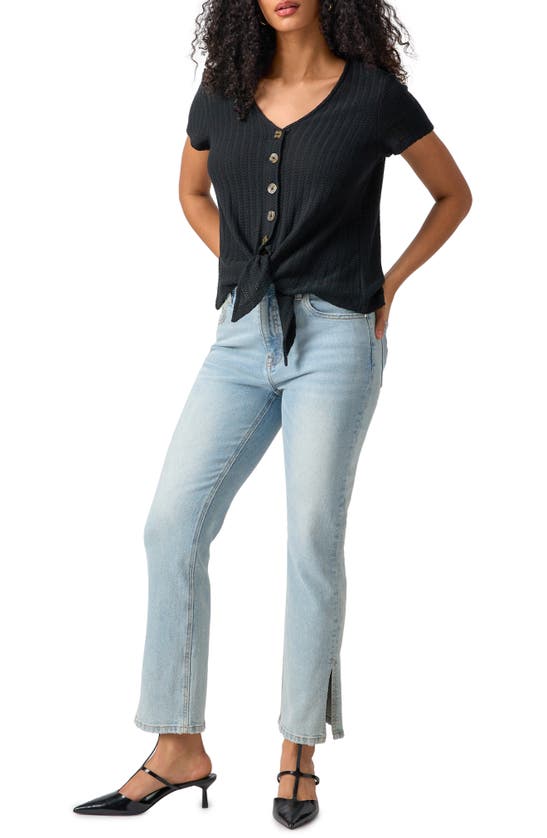 Sanctuary By My Side Tie Hem Sweater In Black