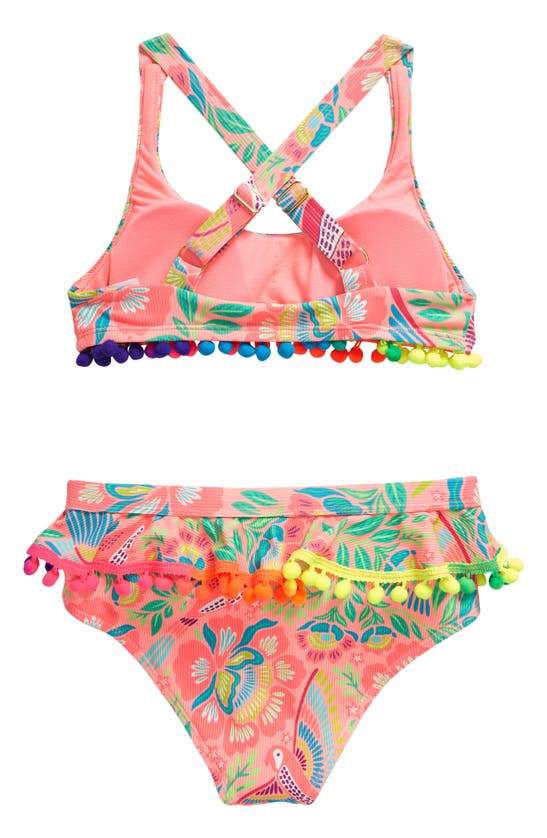 Shop Beach Lingo Kids' Pom Two-piece Swimsuit In Punch