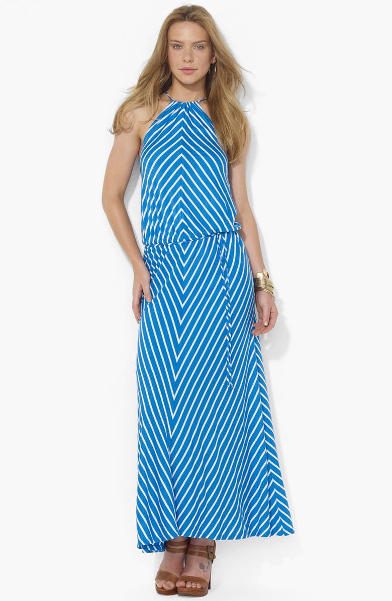 Lauren Ralph Lauren Cutaway Halter Maxi Dress (Petite) | Nordstrom