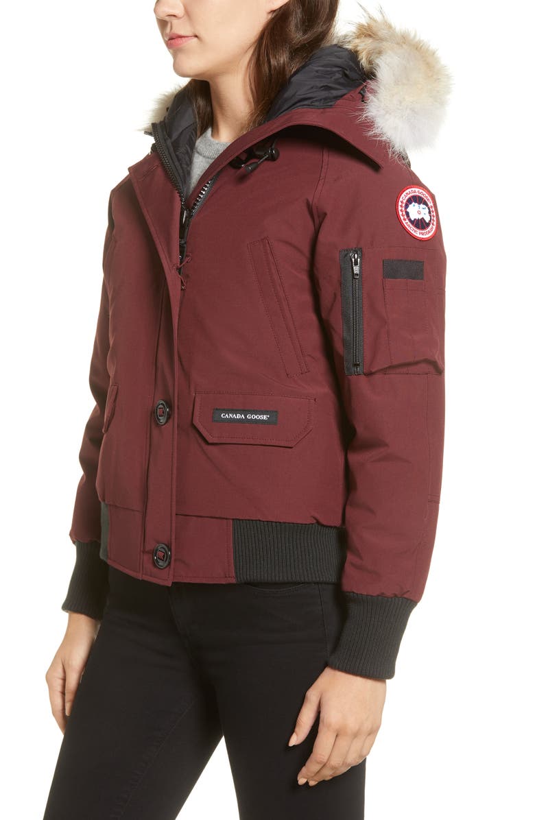 Canada Goose Chilliwack Fusion Fit 625 Fill Power Down Bomber Jacket with Genuine Coyote Fur Trim, Alternate, color, 