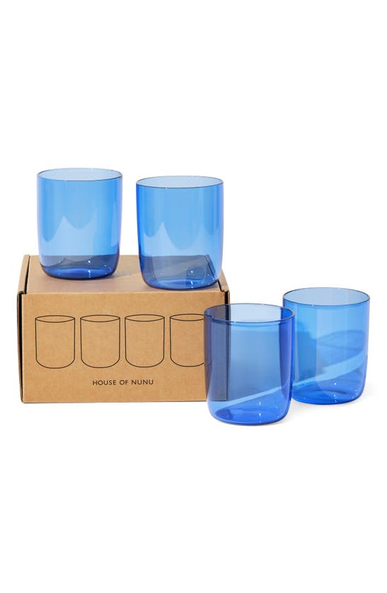 Shop House Of Nunu Set Of 4 Belly Tumblers In Blue