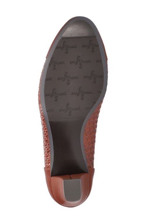 Shop Easy Street Wes Cap Toe Pump In Tan Woven Embossed