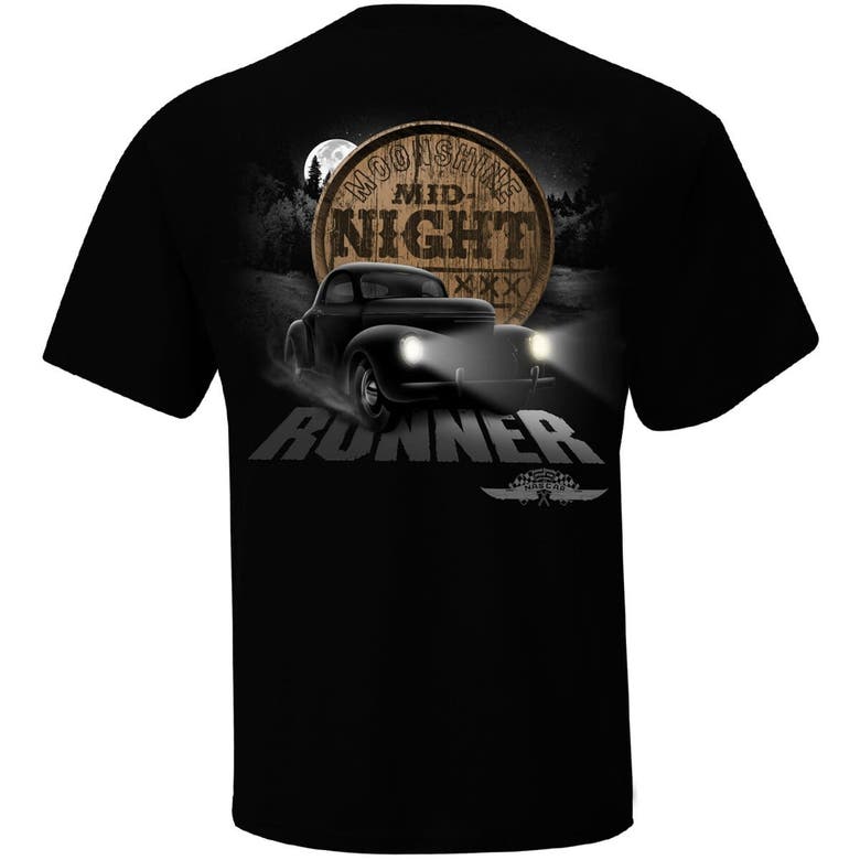 Shop Checkered Flag Sports Black Nascar Moonshine Midnight Runner T-shirt