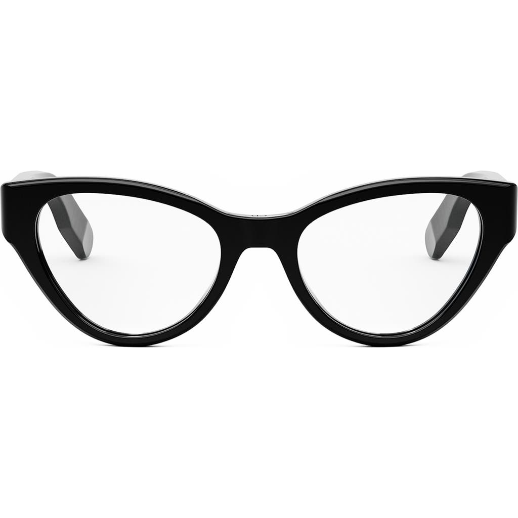 Shop Dior Lady 95.22 O B1i 52mm Cat Eye Optical Glasses In Shiny Black