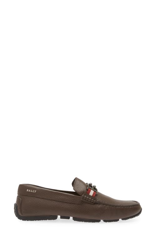 Shop Bally Parsal Driving Loafer In Coffee Bovine Grain