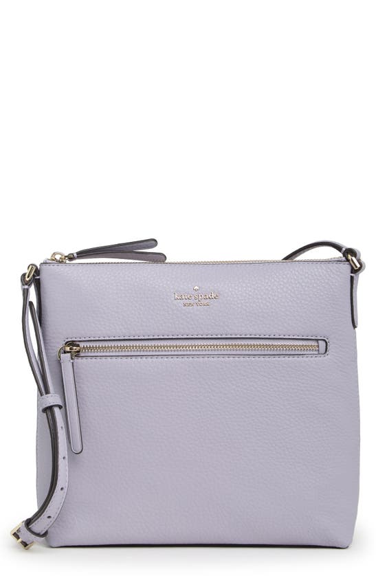 Kate Spade Jackson Top Zip Leather Crossbody Bag In Frozen Lilac