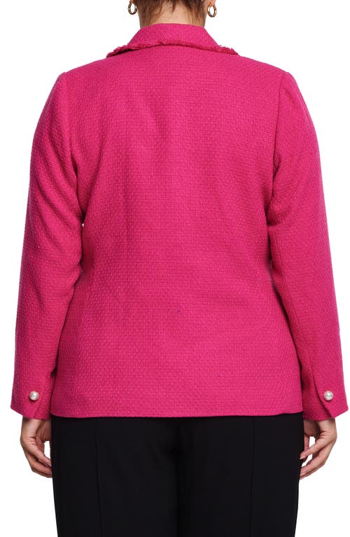 Shop Estelle Courtney Bouclé Tweed Blazer In Fuchsia