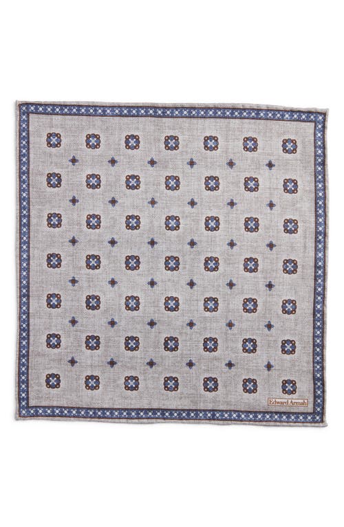 Shop Edward Armah Foulard Reversible Silk Pocket Square In Grey